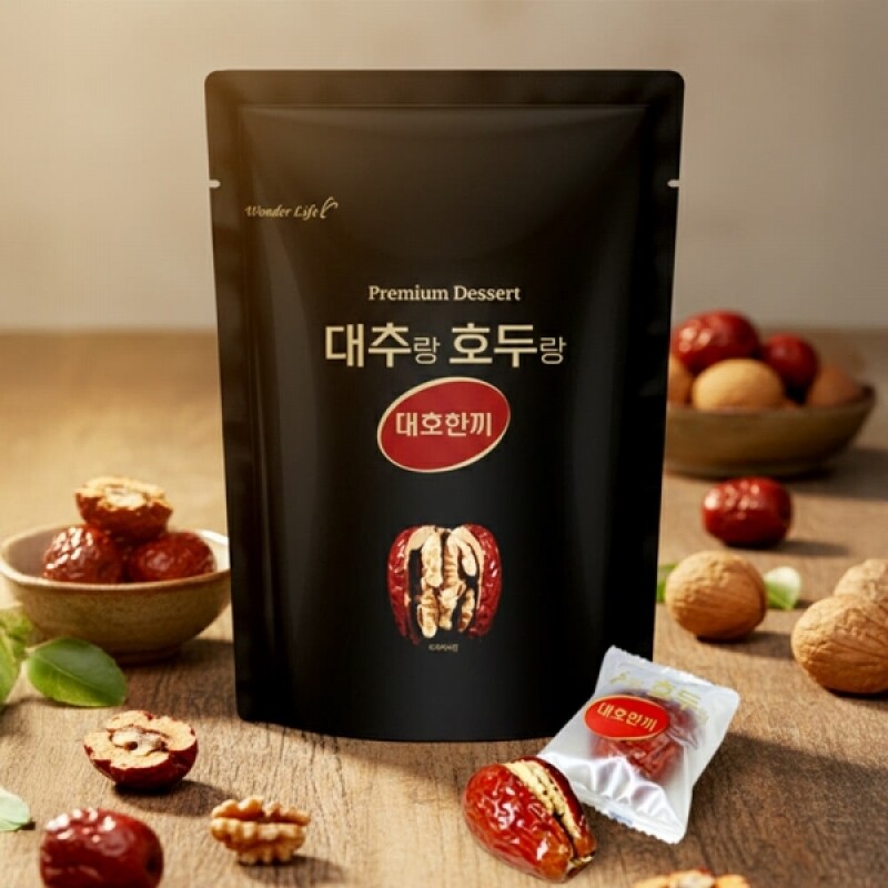[무설탕] 간편한끼 대호한끼 수제 1등급 대추 호두말이 건강식 영양 간식 정과