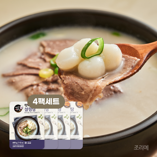 STAR PLANET SHOP,[신의주 찹쌀 순대] 진하게 우려낸 뽀얀 사골 국물 설렁탕 밀키트 (600g x 4팩)